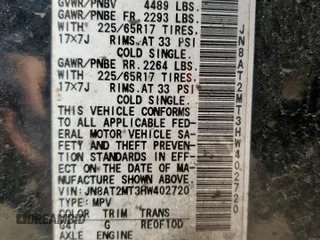 2017 Nissan Rogue SV with VIN JN8AT2MT3HW402720, listed as a Copart auction lot 46902295 with 147,460 mi miles and Salvage Title. Bid and sale history available at carsss.com. Image 15.