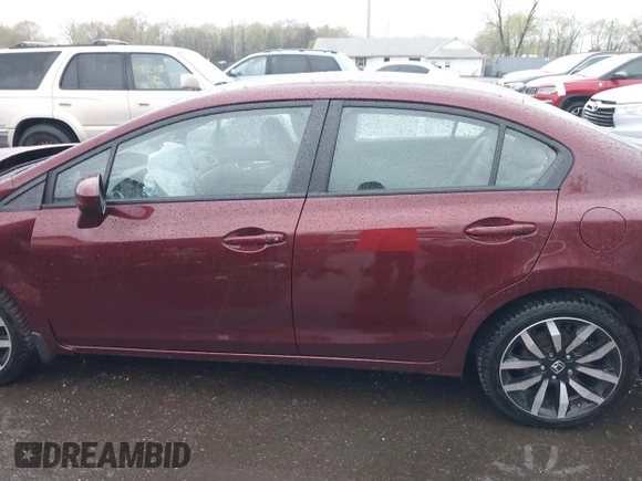 2014 Honda Civic Sedan EX-L with VIN 2HGFB2F92EH525037, listed as a IAAI auction lot 41914340 with 57,927 mi miles. Bid and sale history available at carsss.com. Image 14.
