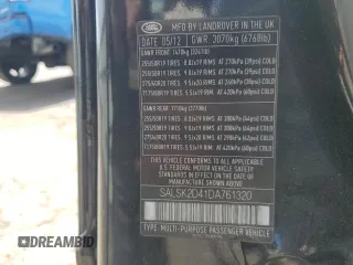 2013 Land Rover Range Rover Sport HSE Lux с VIN SALSK2D41DA761320, выставлен на аукционе Copart как лот 54254225 с пробегом 110 317 миль миль и Списание • Salvage title. История ставок и продаж доступна на DreamBid. Изображение 13.