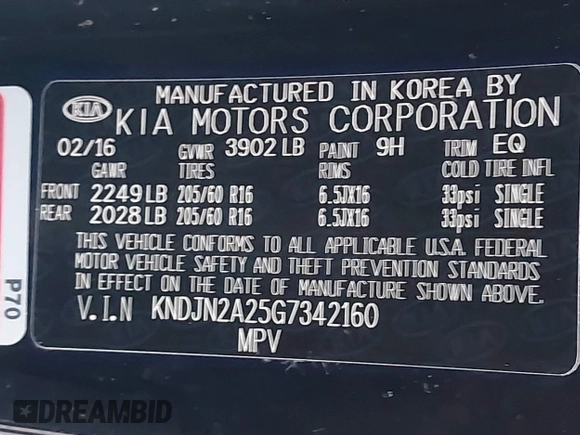 2016 Kia Soul z VIN KNDJN2A25G7342160, wystawiony jako IAAI lot #40857245 z przebiegiem 64 154 mil mil oraz . Historia ofert i sprzedaży dostępna na DreamBid. Obrazek 9.