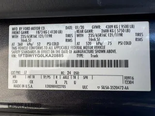 2020 Ford Transit with VIN 1FTBW1YG0LKA20885, listed as a Copart auction lot 64702185 with 38,374 mi miles and Non repairable. Bid and sale history available at DreamBid. Image 15.