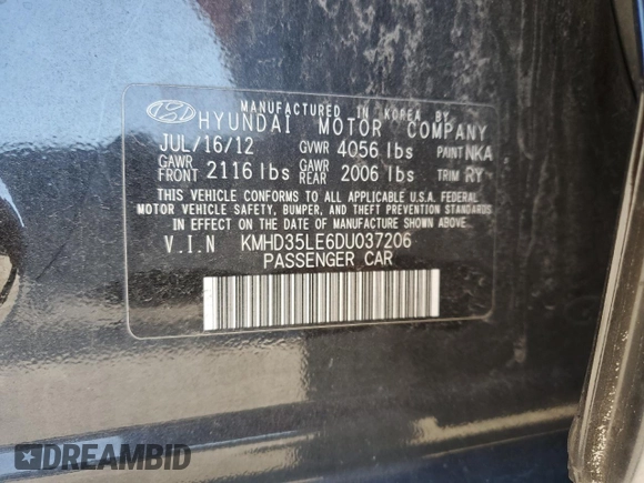 2013 Hyundai Elantra GT with VIN KMHD35LE6DU037206, listed as a Copart auction lot 76306464 with 0 mi miles and Salvage Title. Bid and sale history available at carsss.com. Image 13.