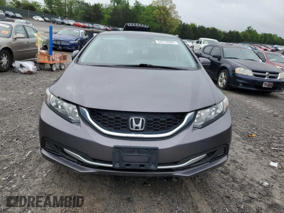 2015 Honda Civic Sedan LX with VIN 19XFB2F58FE092963, listed as a Copart auction lot 53716395 with 65,734 mi miles and Salvage Title. Bid and sale history available at carsss.com. Image 5.