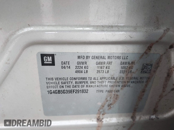 2014 Buick LaCrosse Leather with VIN 1G4GB5G39EF291832, listed as a IAAI auction lot 42023142 with 80,848 mi miles and . Bid and sale history available at DreamBid. Image 9.