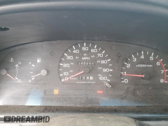 1997 Nissan Frontier XE with VIN 1N6SD16S8VC426940, listed as a Copart auction lot 55860235 with 242,265 mi miles and Salvage title. Bid and sale history available at DreamBid. Image 9.