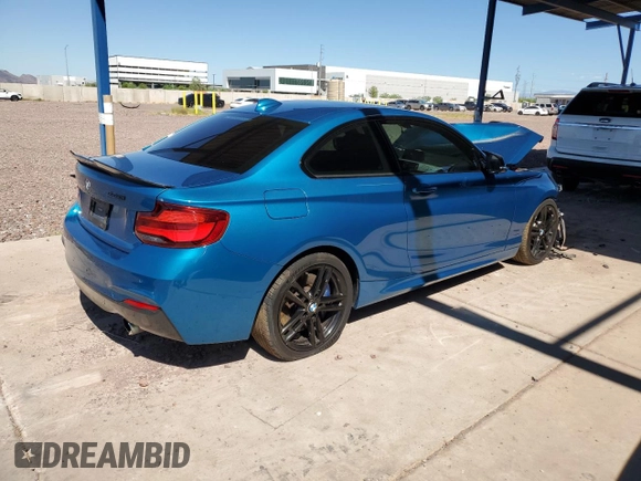 2021 BMW 2 Series M240i with VIN WBA2J5C02M7G34812, listed as a Copart auction lot 67790704 with 46,008 mi miles and Salvage Title. Bid and sale history available at carsss.com. Image 3.