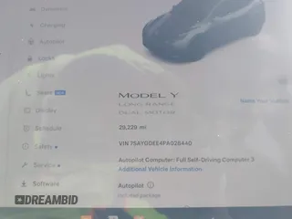 2023 Tesla Model Y Long Range with VIN 7SAYGDEE4PA028440, listed as a IAAI auction lot 41488136 with 29,229 mi miles and . Bid and sale history available at DreamBid. Image 14.