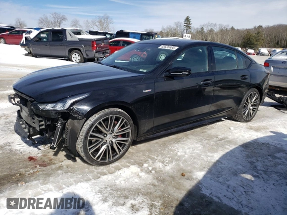 2021 Cadillac CT5 V-Series with VIN 1G6DV5RW5M0147060, listed as a Copart auction lot 45525665 with 26,846 mi miles and Salvage title. Bid and sale history available at DreamBid. Image 1.