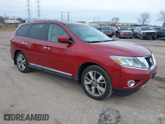 2013 Nissan Pathfinder SV with VIN 5N1AR2MM1DC626238, listed as a IAAI auction lot 41523585 with 159,067 mi miles. Bid and sale history available at carsss.com. Image 1.