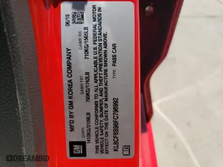 2015 Chevrolet Spark LT with VIN KL8CF6S98FC796992, listed as a Copart auction lot 60487804 with 47,523 mi miles and Salvage Title. Bid and sale history available at carsss.com. Image 12.