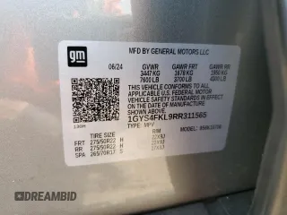 2024 Cadillac Escalade 4WD Sport with VIN 1GYS4FKL9RR311565, listed as a Copart auction lot 54236255 with 9,505 mi miles and Salvage title. Bid and sale history available at DreamBid. Image 13.