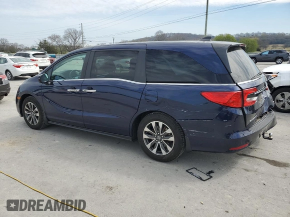 2022 Honda Odyssey EX-L with VIN 5FNRL6H74NB036835, listed as a Copart auction lot 50445655 with 55,276 mi miles and Salvage Title. Bid and sale history available at DreamBid. Image 2.