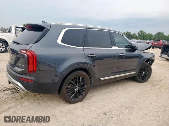 2020 Kia Telluride SX with VIN 5XYP54HCXLG052451, listed as a Copart auction lot 58738965 with 77,155 mi miles and Salvage title. Bid and sale history available at DreamBid. Image 3.