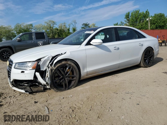 2015 Audi A8 4.0T with VIN WAU32AFD6FN006093, listed as a Copart auction lot 55259555 with 100,838 mi miles and Salvage title. Bid and sale history available at DreamBid. Image 1.