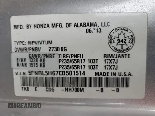 2014 Honda Odyssey EX-L with VIN 5FNRL5H67EB501514, listed as a Copart auction lot 47487025 with 285,289 mi miles and Clean Title. Bid and sale history available at DreamBid. Image 13.