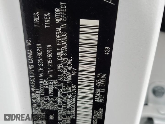 2024 Lexus NX 250 with VIN 2T2ADCAZ6RC010487, listed as a Copart auction lot 42030835 with 42,164 mi miles and Salvage title. Bid and sale history available at DreamBid. Image 13.