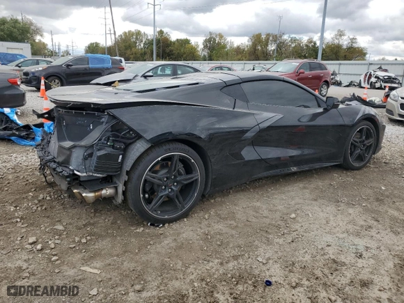 2023 Chevrolet Corvette 2LT with VIN 1G1YB2D43P5107068, listed as a Copart auction lot 75735814 with NaN miles and Salvage Title. Bid and sale history available at carsss.com. Image 3.