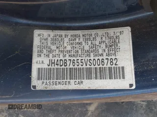 1997 Acura Integra LS with VIN JH4DB7655VS006782, listed as a IAAI auction lot 42517671 with 208,143 mi miles and . Bid and sale history available at DreamBid. Image 9.