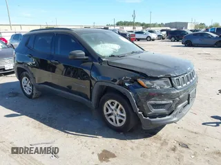 2018 Jeep Compass Sport with VIN 3C4NJCABXJT214907, listed as a IAAI auction lot 41814215 with 96,111 mi miles and . Bid and sale history available at DreamBid. Image 1.