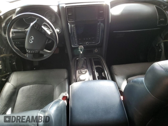 2021 Infiniti QX80 LUXE with VIN JN8AZ2AE0M9269735, listed as a Copart auction lot 75693784 with 0 mi miles and Salvage Title. Bid and sale history available at carsss.com. Image 8.