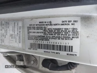 2004 Mitsubishi Endeavor LS z VIN 4A4MM21S54E043137, wystawiony jako IAAI lot #42257625 z przebiegiem 169 358 mil mil oraz . Historia ofert i sprzedaży dostępna na DreamBid. Obrazek 9.