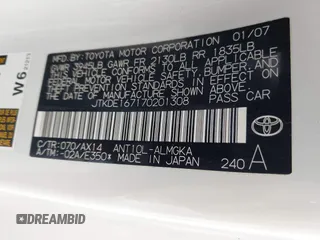 2007 Scion tC Spec with VIN JTKDE167170201308, listed as a IAAI auction lot 42498059 with 171,121 mi miles and . Bid and sale history available at DreamBid. Image 9.