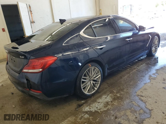 2021 Genesis G70 2.0T with VIN KMTG34LA0MU072088, listed as a Copart auction lot 57433985 with 77,876 mi miles and Clean title. Bid and sale history available at DreamBid. Image 3.