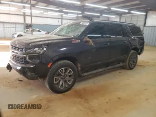 2022 Chevrolet Suburban Z71 with VIN 1GNSKDKD3NR363879, listed as a Copart auction lot 46826325 with 37,567 mi miles and Salvage Title. Bid and sale history available at carsss.com. Image 1.