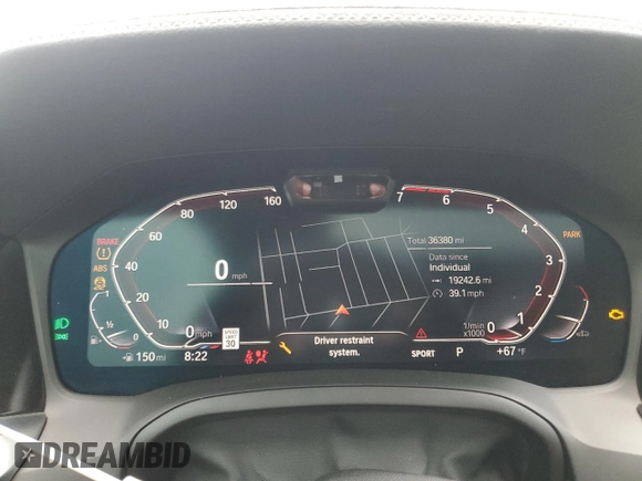 2021 BMW 4 Series 430i with VIN WBA53AP09MCF95380, listed as a Copart auction lot 70993314 with 36,380 mi miles and Salvage Title. Bid and sale history available at DreamBid. Image 9.