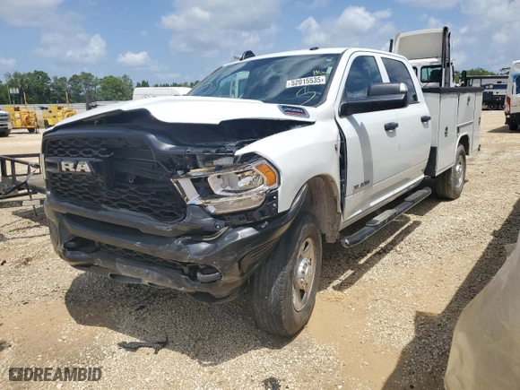 2022 Ram 2500 Tradesman with VIN 3C6UR5HJ4NG398616, listed as a Copart auction lot 52015535 with 61,189 mi miles and Salvage Title. Bid and sale history available at carsss.com. Image 1.