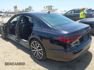 2024 Audi A8 with VIN WAULDAF89RN003075, listed as a IAAI auction lot 42502959 with 4,409 mi miles and . Bid and sale history available at DreamBid. Image 3.