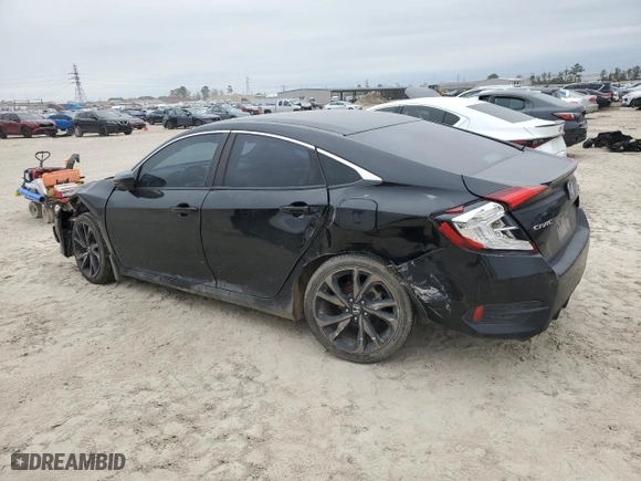 2021 Honda Civic Sedan Sport with VIN 2HGFC2F8XMH527895, listed as a Copart auction lot 46452195 with 91,402 mi miles and Salvage Title. Bid and sale history available at carsss.com. Image 2.