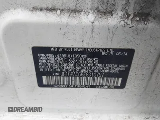 2014 Subaru Impreza Premium z VIN JF1GPAC68E8310797, wystawiony jako IAAI lot #42258193 z przebiegiem 104 260 mil mil oraz . Historia ofert i sprzedaży dostępna na DreamBid. Obrazek 9.