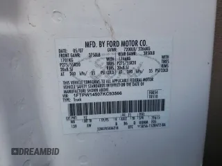 2007 Ford F-150 XLT z VIN 1FTPW14507KC93566, wystawiony jako Copart lot #39261523 z przebiegiem 195 448 mil mil oraz Szkoda całkowita • Salvage title. Historia ofert i sprzedaży dostępna na DreamBid. Obrazek 10.