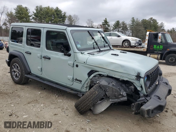 2024 Jeep Wrangler Sport S with VIN 1C4PJXDG6RW229336, listed as a Copart auction lot 51260335 with 5,198 mi miles and Salvage Title. Bid and sale history available at DreamBid. Image 4.