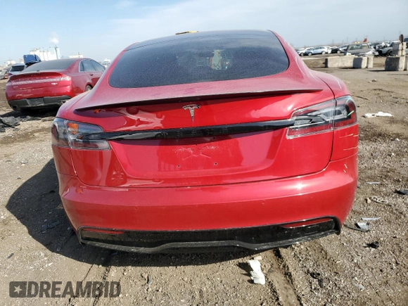 2021 Tesla Model S Plaid with VIN 5YJSA1E66MF435931, listed as a Copart auction lot 45583255 with 41,925 mi miles and Salvage Title. Bid and sale history available at carsss.com. Image 6.