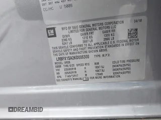 2019 Buick Envision Essence with VIN LRBFX1SA2KD006300, listed as a IAAI auction lot 42019940 with 26,187 mi miles and . Bid and sale history available at DreamBid. Image 9.