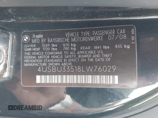 2008 BMW Z4 3.0i z VIN 4USBU33518LW76029, wystawiony jako IAAI lot #40755962 z przebiegiem 112 963 mil mil oraz . Historia ofert i sprzedaży dostępna na DreamBid. Obrazek 9.