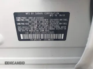 2019 Subaru Forester Limited with VIN JF2SKAUC0KH535445, listed as a IAAI auction lot 42628804 with 16,742 mi miles and . Bid and sale history available at DreamBid. Image 9.