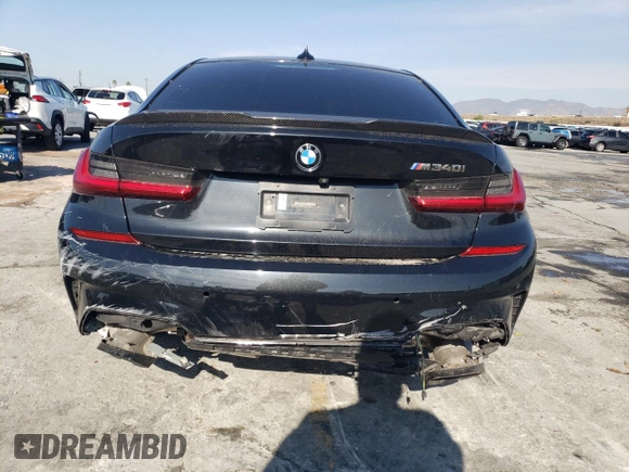 2021 BMW 3 Series M340i with VIN 3MW5U7J01M8C18300, listed as a Copart auction lot 89073395 with 37,945 mi miles and Salvage Title. Bid and sale history available at carsss.com. Image 6.