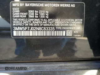 2022 BMW 3 Series 330e with VIN 3MW5P7J02N8C63335, listed as a Copart auction lot 43612135 with 8,535 mi miles and Salvage Title. Bid and sale history available at carsss.com. Image 12.
