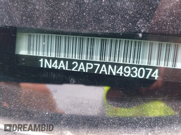 2010 Nissan Altima S with VIN 1N4AL2AP7AN493074, listed as a IAAI auction lot 42065457 with 178,923 mi miles and . Bid and sale history available at DreamBid. Image 9.