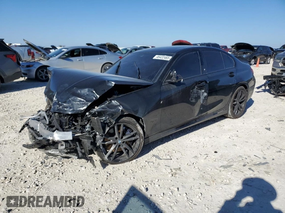 2021 BMW 3 Series M340i with VIN 3MW5U7J03M8C02731, listed as a Copart auction lot 46422465 with 0 mi miles and Salvage Title. Bid and sale history available at carsss.com. Image 1.