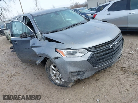 2020 Chevrolet Traverse LS with VIN 1GNERFKW4LJ287655, listed as a IAAI auction lot 41639412 with 59,065 mi miles and . Bid and sale history available at DreamBid. Image 1.