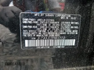 2023 Subaru Forester Special Sports with VIN JF2SKAJC2PH400558, listed as a Copart auction lot 59548385 with Not provided miles and Non repairable. Bid and sale history available at DreamBid. Image 14.