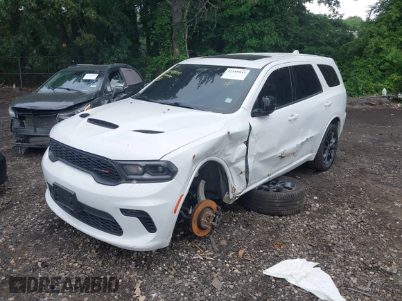 2021 Dodge Durango GT Plus with VIN 1C4RDJDG5MC521437, listed as a IAAI auction lot 42589843 with 53,492 mi miles and . Bid and sale history available at DreamBid. Image 18.