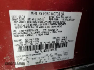 2014 Ford Taurus Limited with VIN 1FAHP2J80EG186528, listed as a Copart auction lot 52892255 with 133,262 mi miles and Salvage title. Bid and sale history available at DreamBid. Image 14.