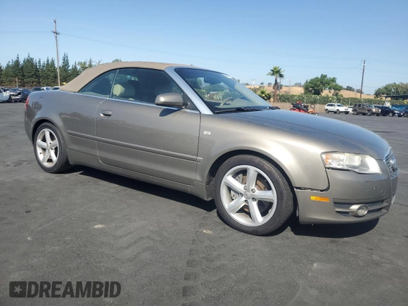 2007 Audi A4 3.2L with VIN WAUDH48H27K021925, listed as a Copart auction lot 60487555 with 143,947 mi miles and Salvage title. Bid and sale history available at DreamBid. Image 4.