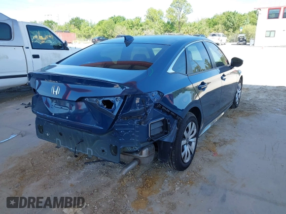 2025 Honda Civic Sedan LX with VIN 2HGFE2F22SH541762, listed as a IAAI auction lot 41701426 with 6,567 mi miles. Bid and sale history available at carsss.com. Image 4.