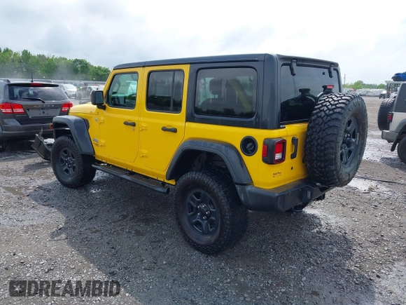 2018 Jeep Wrangler Unlimited Sport z VIN 1C4HJXDN9JW332273, wystawiony jako IAAI lot #42081234 z przebiegiem 94 884 mil mil oraz . Historia ofert i sprzedaży dostępna na DreamBid. Obrazek 3.